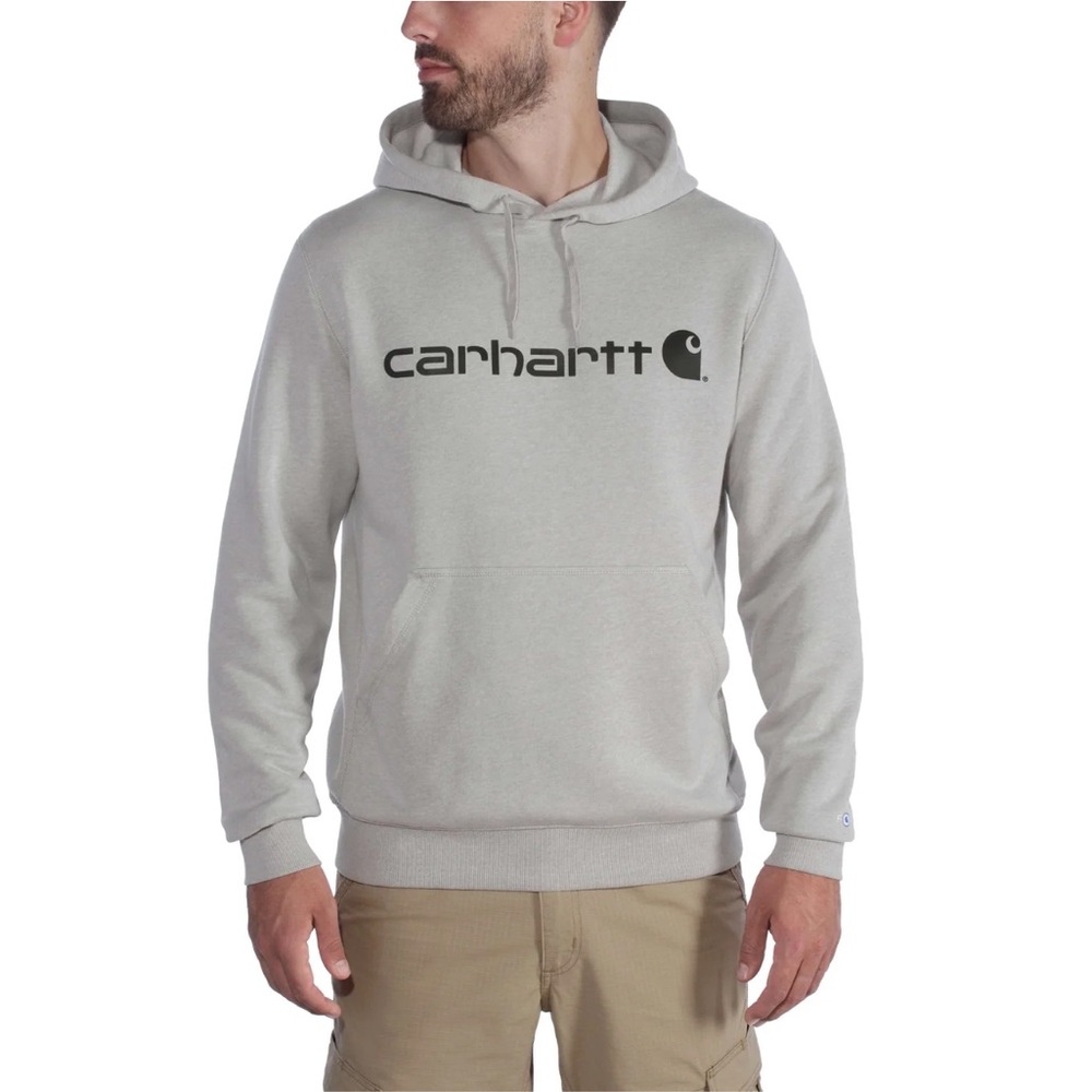 Carhartt Force Relaxed Fit Light Grey Logo Hoodie Size Small